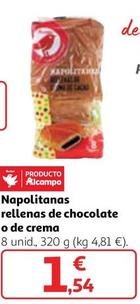 Oferta de Auchan - Napolitanas Rellenas De Chocolate O De Crema por 1,54€ en Alcampo
