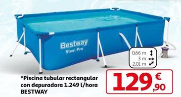 Oferta de Bestway - Piscina Tubular Rectangular Con Depuradora por 129,9€ en Alcampo
