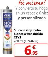 Oferta de Ceys - Silicona Stop Moho Blanca O Translucida por 6,95€ en Alcampo