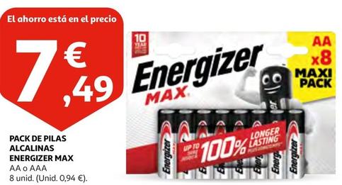 Oferta de Energizer - Pack De Pilas Alcalinas Max por 7,49€ en Alcampo