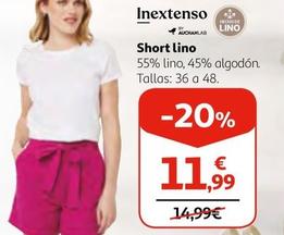 Oferta de Inextenso - Short Lino por 11,99€ en Alcampo