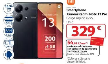 Oferta de Xiaomi - Smartphone Redmi Note 13 Pro por 329€ en Alcampo