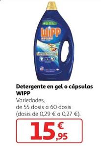 Oferta de Wipp - Detergente En Gel O Cápsulas por 15,95€ en Alcampo