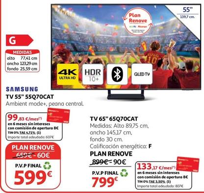 Oferta de Samsung - Tv 55" 55q70cat por 599€ en Alcampo