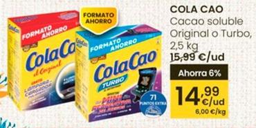 Oferta de Cola Cao - Cacao Soluble Original O Turbo por 14,99€ en Eroski