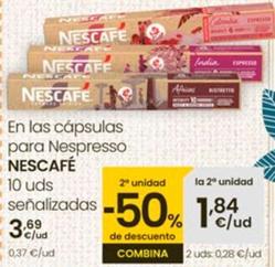 Oferta de Nescafé - En Las Cápsulas Para Nespresso por 3,69€ en Eroski