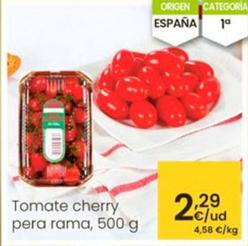 Oferta de Tomate Cherry Pera Rama por 2,29€ en Eroski