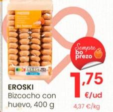 Oferta de Eroski - Bizcocho Con Huevo por 1,75€ en Eroski