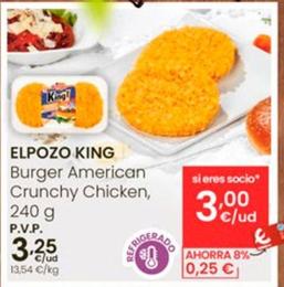 Oferta de Elpozo King - Burger American Crunchy Chicken por 3,25€ en Eroski