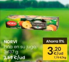 Oferta de Norvi - Piña En Su Jugo por 3,2€ en Eroski