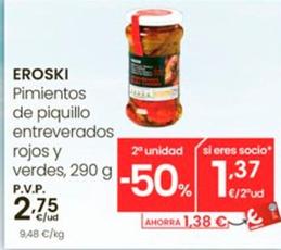 Oferta de Eroski - Pimientos De Piquillo Entreverados Rojos Y Verdes por 2,75€ en Eroski