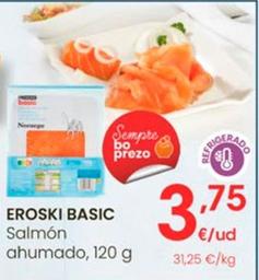 Oferta de Eroski Basic - Salmón Ahumado por 3,75€ en Eroski