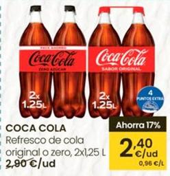 Oferta de Coca-Cola - Refresco De Cola Original O Zero por 2,4€ en Eroski