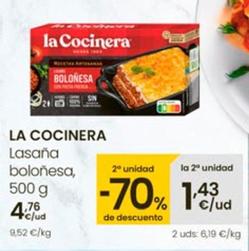 Oferta de La Cocinera - Lasaña Boloñesa por 4,76€ en Eroski