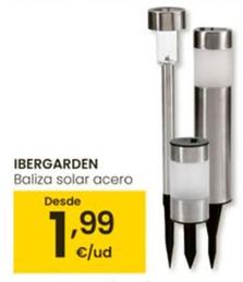 Oferta de Ibergarden - Baliza Solar Acero  por 1,99€ en Eroski