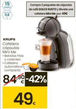 Oferta de Krups - Cafetera Cápsulas Mini Me por 49€ en Eroski