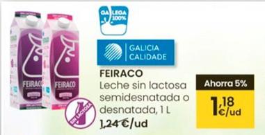 Oferta de Feiraco - Leche Sin Lactosa Semidesnatada O Desnatada por 1,18€ en Eroski