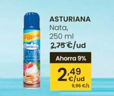 Oferta de Asturiana - Nata por 2,49€ en Eroski