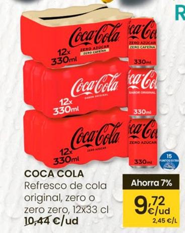 Oferta de Coca-cola - Refresco De Cola Original Zero O Zero Zero por 9,72€ en Eroski
