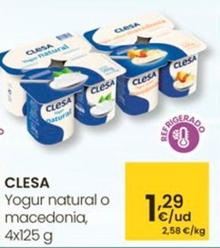 Oferta de Clesa - Yogur Natural O Macedonia por 1,29€ en Eroski