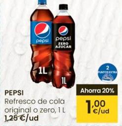 Oferta de Pepsi - Refresco De Cola Original O Zero por 1€ en Eroski