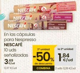 Oferta de Nescafé - En Las Capsulas Para Nespresso por 3,69€ en Eroski