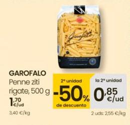 Oferta de Garofalo - Penne Ziti Rigate por 1,7€ en Eroski