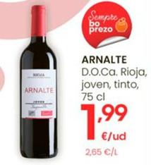 Oferta de Arnalte - D.O.Ca. Rioja, Joven, Tinto por 1,99€ en Eroski