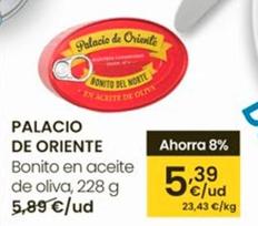 Oferta de Palacio De Oriente - Bonito En Aceite De Oliva por 5,39€ en Eroski