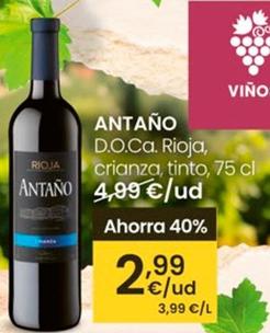 Oferta de Antaño - D.O.Ca. Rioja por 2,99€ en Eroski