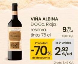 Oferta de Viña Albina - D.O.Ca. Rioja por 9,75€ en Eroski