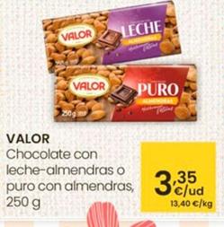Oferta de Valor - Chocolate Con Leche-Almendras O Puro Con Almendras por 3,35€ en Eroski