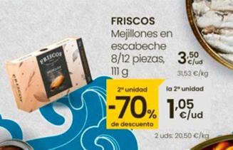 Oferta de Friscos - Mejillones En Escabeche 8/12 Piezas por 3,5€ en Eroski