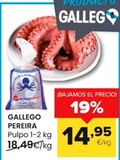 Oferta de Gallego Pereira - Pulpo por 14,95€ en Autoservicios Familia