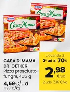 Oferta de Dr. Oetker Casa Di Mama - Pizza Prosciutto/ Funghi por 4,59€ en Autoservicios Familia
