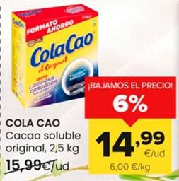 Oferta de Cola Cao - Cacao Soluble Original por 14,99€ en Autoservicios Familia