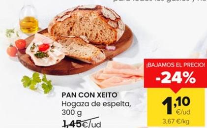 Oferta de Pan Con Xeito - Hogaza De Espelta por 1,1€ en Autoservicios Familia