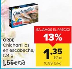 Oferta de Orbe - Chicharrillos En Escabeche por 1,35€ en Autoservicios Familia