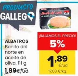 Oferta de Albatros - Bonito Del Norte En Aceite De Oliva por 1,89€ en Autoservicios Familia
