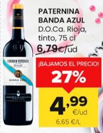 Oferta de Paternina Banda Azul - D.O.Ca. Rioja, Tinto por 4,99€ en Autoservicios Familia