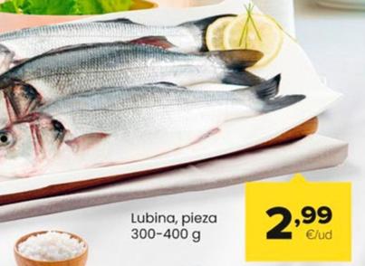 Oferta de Lubina , Pieza 300-400 G por 2,99€ en Autoservicios Familia
