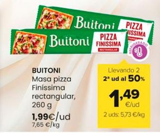 Oferta de Buitoni - Masa Pizza Finissima Rectangular por 1,99€ en Autoservicios Familia