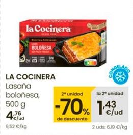 Oferta de La Cocinera - Lasaña Bolonesa por 4,76€ en Eroski