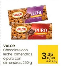 Oferta de Valor - Chocolate Con Leche-Almendras O Puro Con Almendras por 3,35€ en Eroski