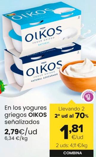 Oferta de Oikos - En Los Yogures Griegos por 2,79€ en Autoservicios Familia