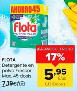 Oferta de Flota - Detergente En Polvo Frescor Max, 45 Dosis por 5,95€ en Autoservicios Familia