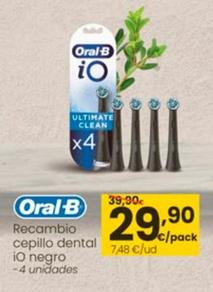 Oferta de Oral B - Recambio Cepillo Dental iO Negro por 29,9€ en Eroski