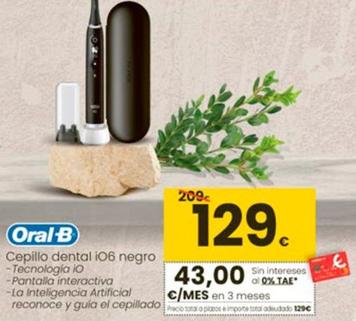 Oferta de Oral B - Cepillo Dental iO6 Negro por 129€ en Eroski