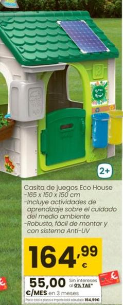 Oferta de Feber - Casita De Juegos Eco House por 164,99€ en Eroski