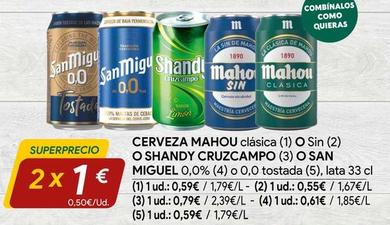 Oferta de Cerveza por 0,59€ en minymas